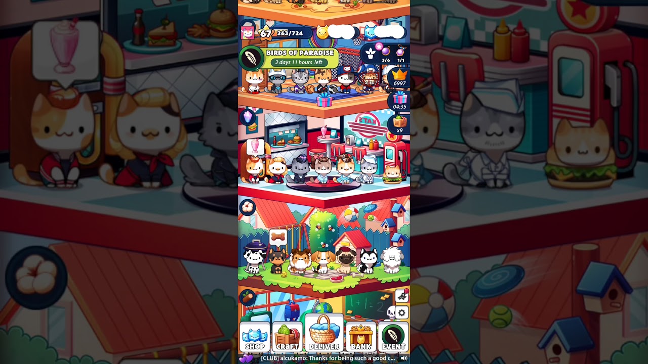 Diner Floor from Cat Game The Cat Collector 31st Floor ｜ 世界のカワイイ 猫ちゃん動画